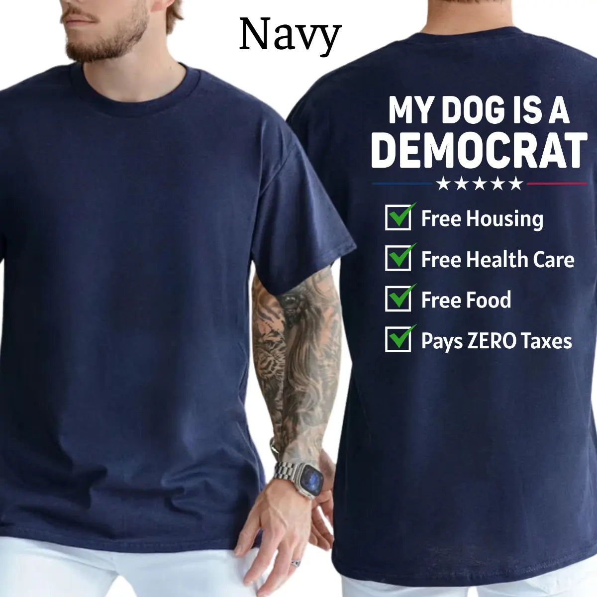 My Dogs Is a Democr Funny T-Shirt, Mens Shirts Funny, Conservative Political Graphics Tee, Patriotism Graphics Shirt, Men'S Gifts, Casual Menswear, for Men