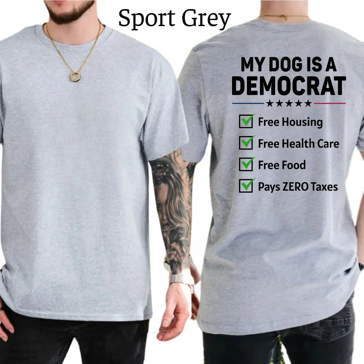 My Dogs Is a Democr Funny T-Shirt, Mens Shirts Funny, Conservative Political Graphics Tee, Patriotism Graphics Shirt, Men'S Gifts, Casual Menswear, for Men