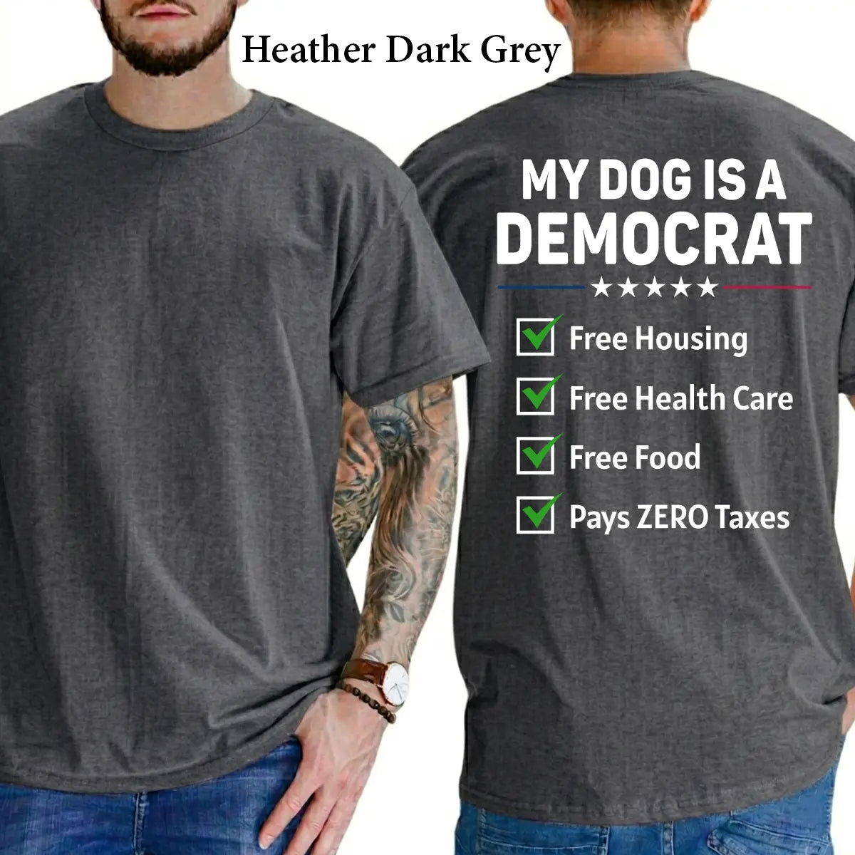 My Dogs Is a Democr Funny T-Shirt, Mens Shirts Funny, Conservative Political Graphics Tee, Patriotism Graphics Shirt, Men'S Gifts, Casual Menswear, for Men