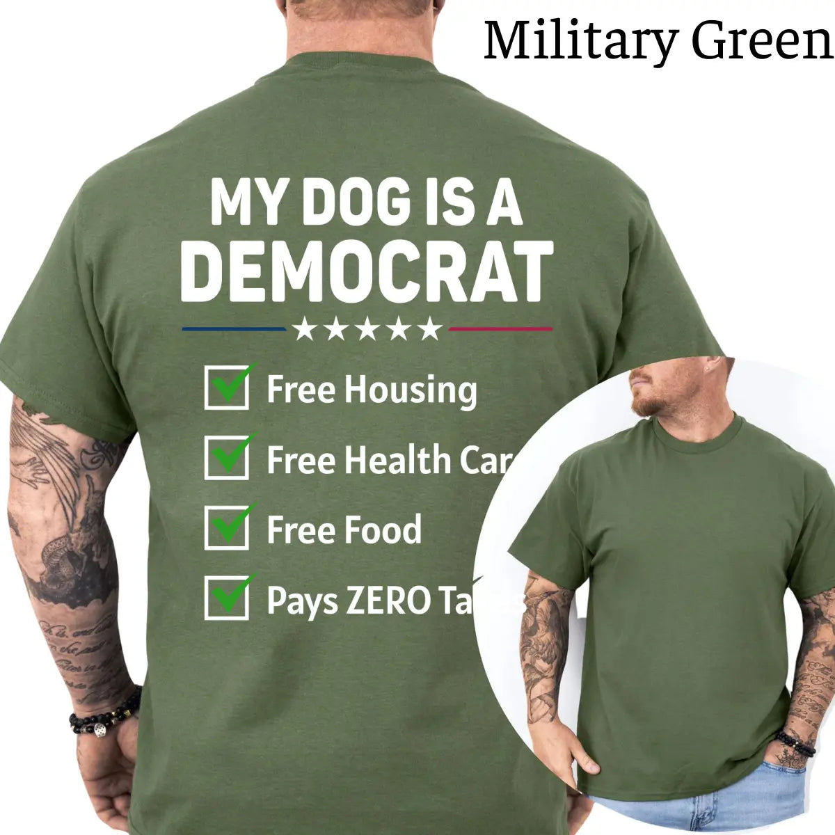 My Dogs Is a Democr Funny T-Shirt, Mens Shirts Funny, Conservative Political Graphics Tee, Patriotism Graphics Shirt, Men'S Gifts, Casual Menswear, for Men