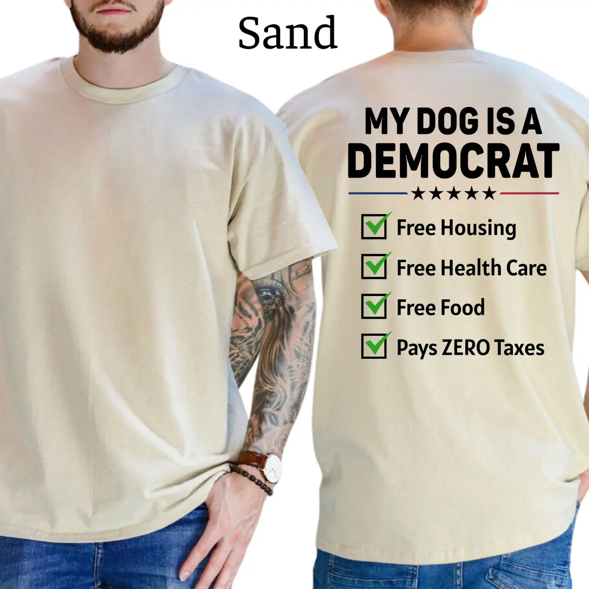 My Dogs Is a Democr Funny T-Shirt, Mens Shirts Funny, Conservative Political Graphics Tee, Patriotism Graphics Shirt, Men'S Gifts, Casual Menswear, for Men